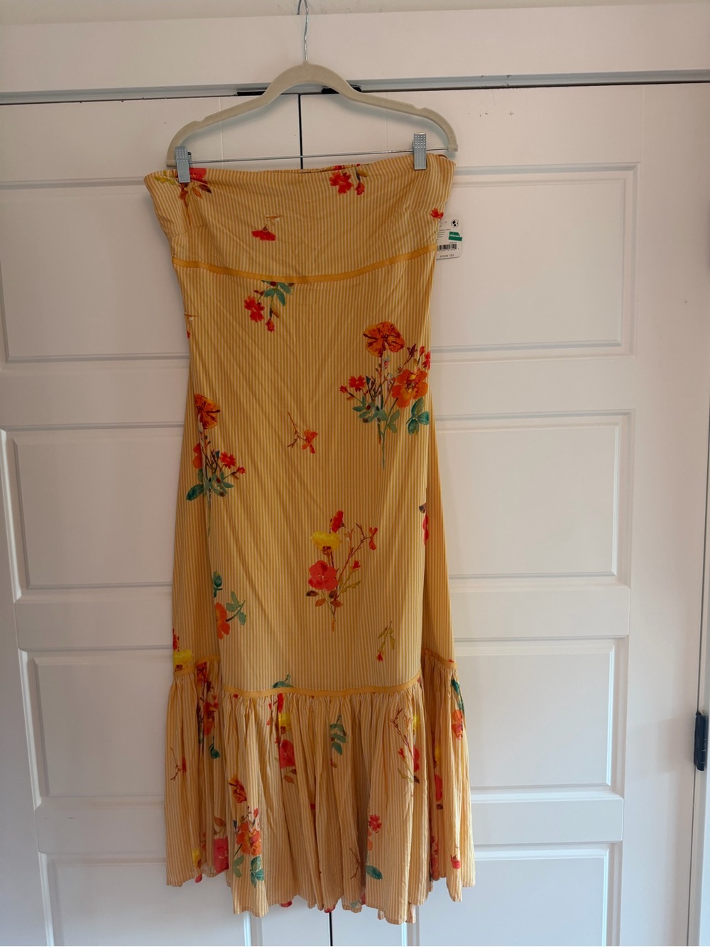 Free People  Floral Strapless Midi Dress